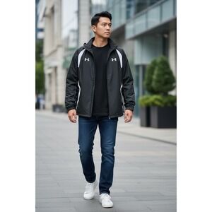 Under Armour Performance Mesh Lined Windbreaker Jacket Bum Flap Men's XL